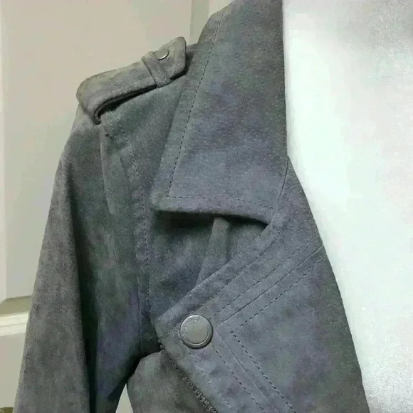 BLANKNYC Cloud Grey Suede Moto Jacket - Picture 8 of 15